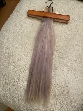 Silvery Gray Remy Human Hair Tape-In  Extensions - Natural Straight
